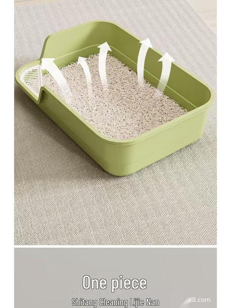 Extra Large Semi-Enclosed Anti-Tracking Plush Cat Litter Box