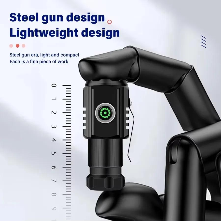 Powerful LED Flashlight Portable 2000LM Maintenance Work Light IPX6 Waterproof Outdoor Camping Adventure Lighting Torch Lantern