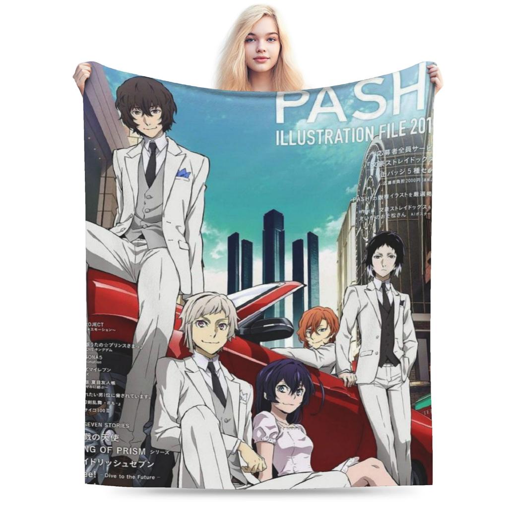 Super Soft Bungos Strays Dogs Manga Atsushi Nakajima Throw Blanket Premium Fleece Flannel Blanket Cozy Plush Blankets All Season