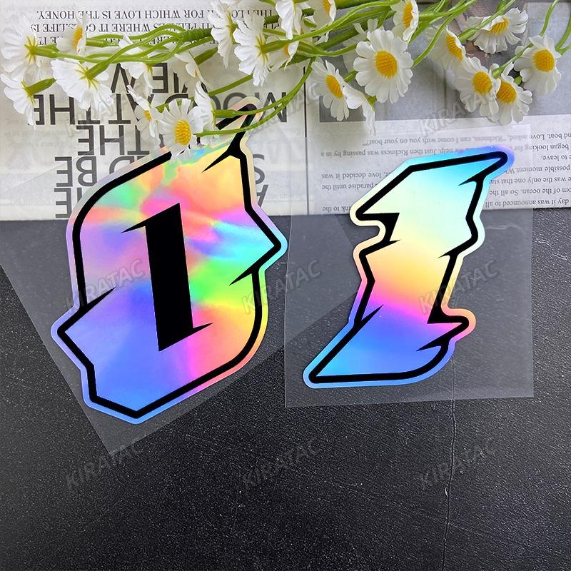 1PC Arabic Numerals Laser Motorcycle Stickers Waterproof for Motorbike Fuel tank Front Fairing Scooter Helmet Box Vinyl Decals
