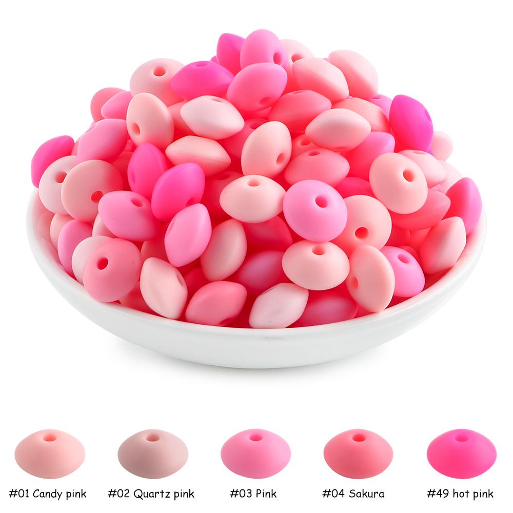 New 50pcs/lot Silicone Lentil Silicone Beads 12mm Jewelry Making Lentil Beads DIY Necklace Bracelets Jewelry Accessories