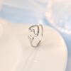 Banyan Tree S925 Silver Peach Heart Open Ring - Women's Simple & Stylish Design