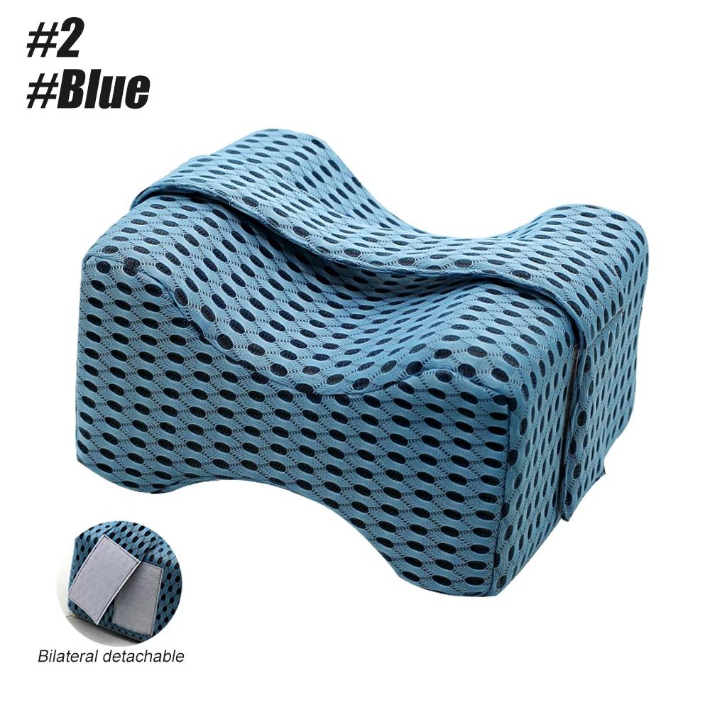 

Knee Pillow Ideal For Side Sleepers - 100% Memory Foam Wedge Contour- Spacer Cushion Ideal For Spine Alignment Spinal Area Pain Pregnancy Care