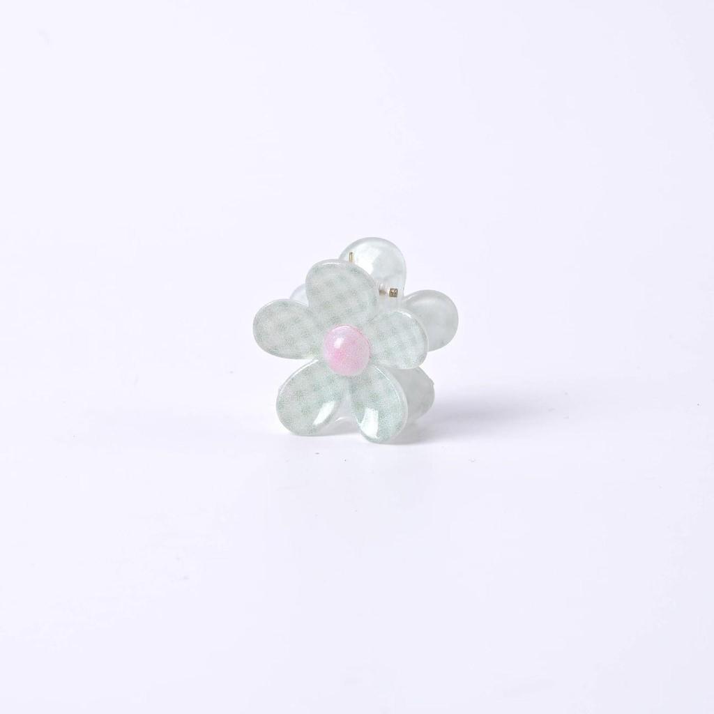2.5cm Frangipani Grid Print Hair Claw Clip for Kids