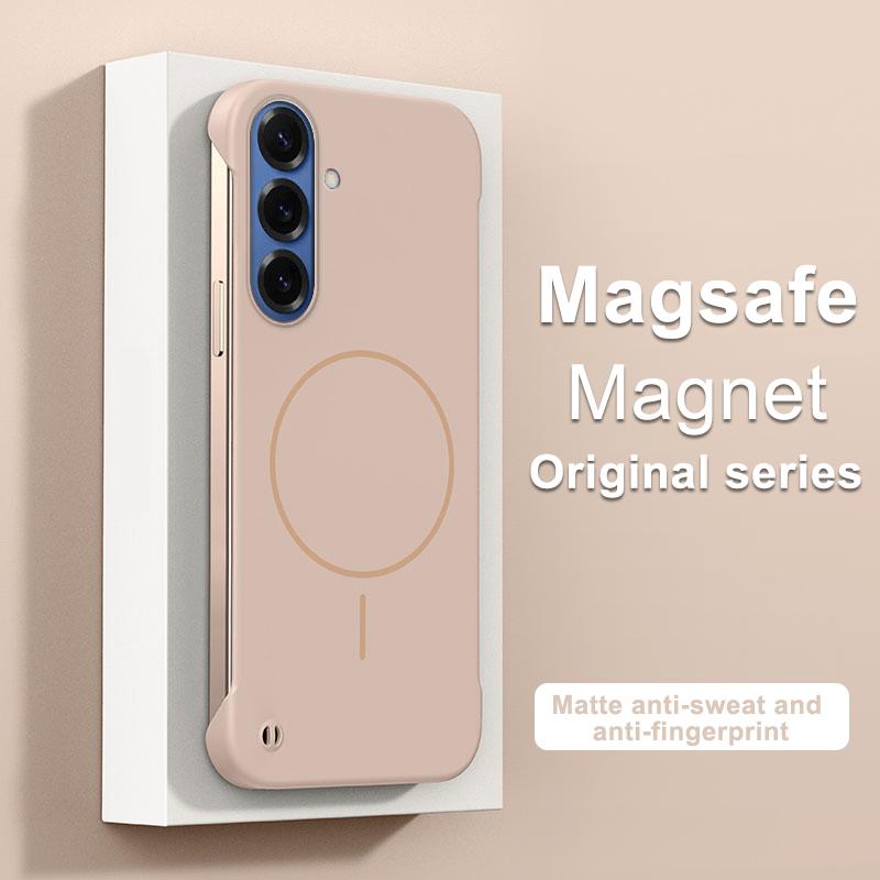 Rahmenlose Magnetische Handyhülle Für Samsung Galaxy S26 S25 Edge S24 FE S23 S22 Plus Note 20 Ultra Für Magsafe Harte PC-Rückseite