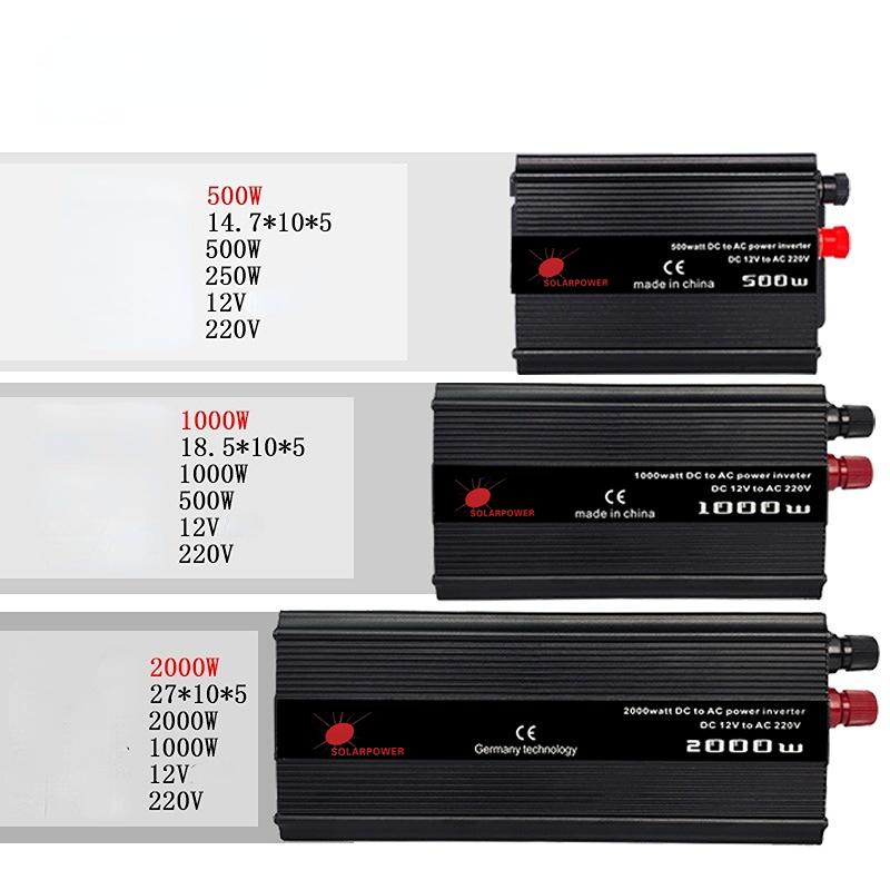 Solar Inverter 12v 220v 500W 1000W 2000W Modified Sine Wave Inversor USB Voltage Transformer Auto Power Converter Car Inverter