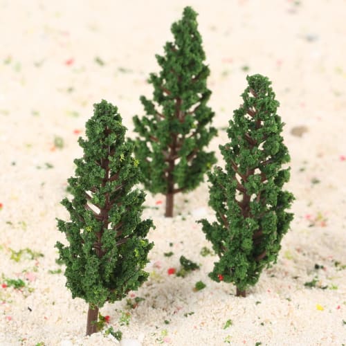 Set of 50 Pine Trees, Model Trees for Dioramas, Railway Models, Architectural Models, Miniature Garden Scenery Collection, Approx. 78mm