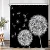 Blumen-Duschvorhang Bunter Blume Gänseblümchen Löwenzahn Mohnblume Blatt Kraut Pflanze Badezimmer-Dekor Ölgemälde Duschvorhang