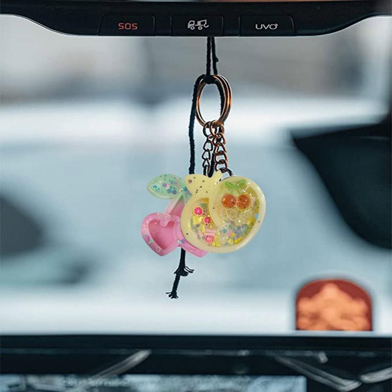 Silicone Cherry Fruit Pendant Mold Liquid Sand Keychain Accessories Mould Epoxy Resin Jewelry Molds Crafting Enthusiast