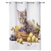 Wine Glass Wine Fruit Grapes Window Curtains Bedroom Kitchen Drapes Panel Curtains for Living Room Christmas Home Decor