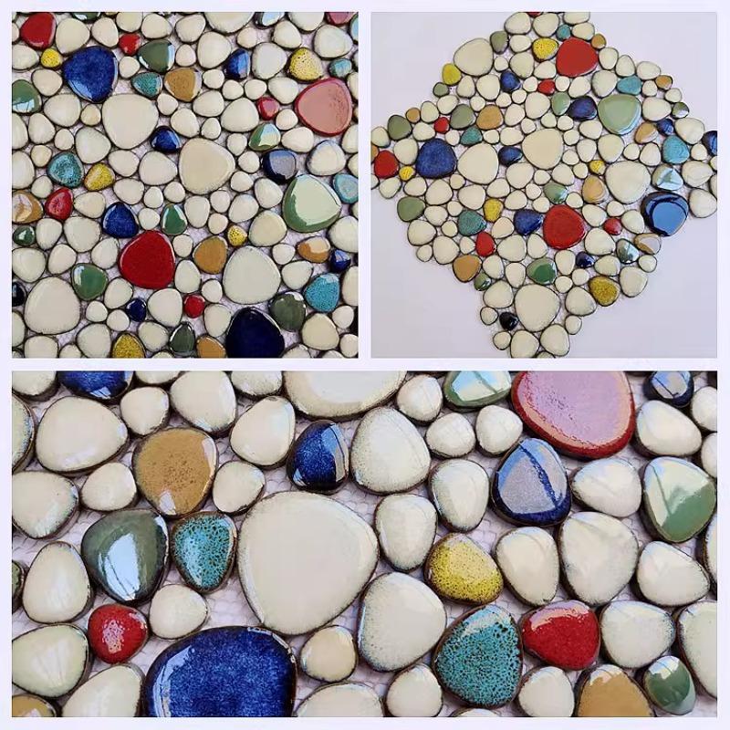 1 Stück 30x30cm Keramik Kiesel Mosaik Fliesen Spa Pools Fischteiche Badezimmer Anti-Rutsch Verschleißfest Boden Wand Dekor Fliesenblatt