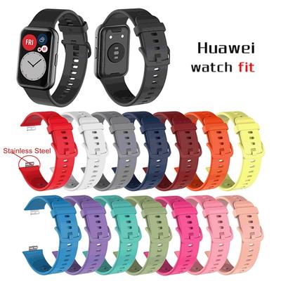 Pulseira de Silicone para Relógios Inteligentes Huawei Watch Fit Macia Esportiva À Prova D'água Pulseira de Pulso Acessórios de Bracelete para huawei fit