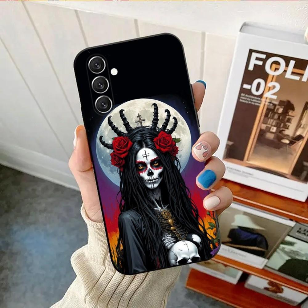 

Santa Muerte Phone Case For Samsung Galaxy A13,A21s,A22,A31,A32,A52,A53,A71,A80,A91 Soft Black Shell Samsung a325g