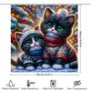 Christmas-Themed Shower Curtain Featuring Two Cute Cats Wearing Cozy Sweaters In A Snowy Winter Wonderland With Colorful Lights