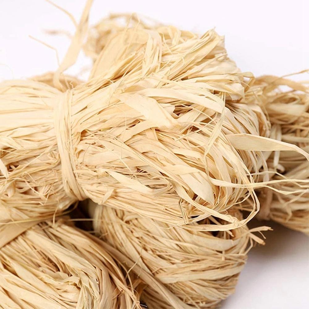A84E-6Pcs Natural Raffia Paper Ribbon For Florist Bouquets Decoration Crafts Christmas Raffia Gift Wrap Ribbon