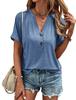 Spring Summer Fashion Women Tops European American Style Solid Colors Short Sleeves Twist Button