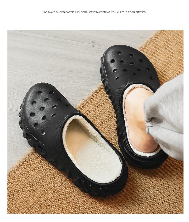 2025 Winter Fleece-Lined Closed-Toe Shoes - Warm, Thick Cotton Slippers for Couples