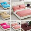 1 PEÇA Lençol de Elástico Cor Sólida Lençóis de Cama Com Elástico Tamanho Duplo Queen 160cm*200cm Capa de Colchão 100% Poliéster