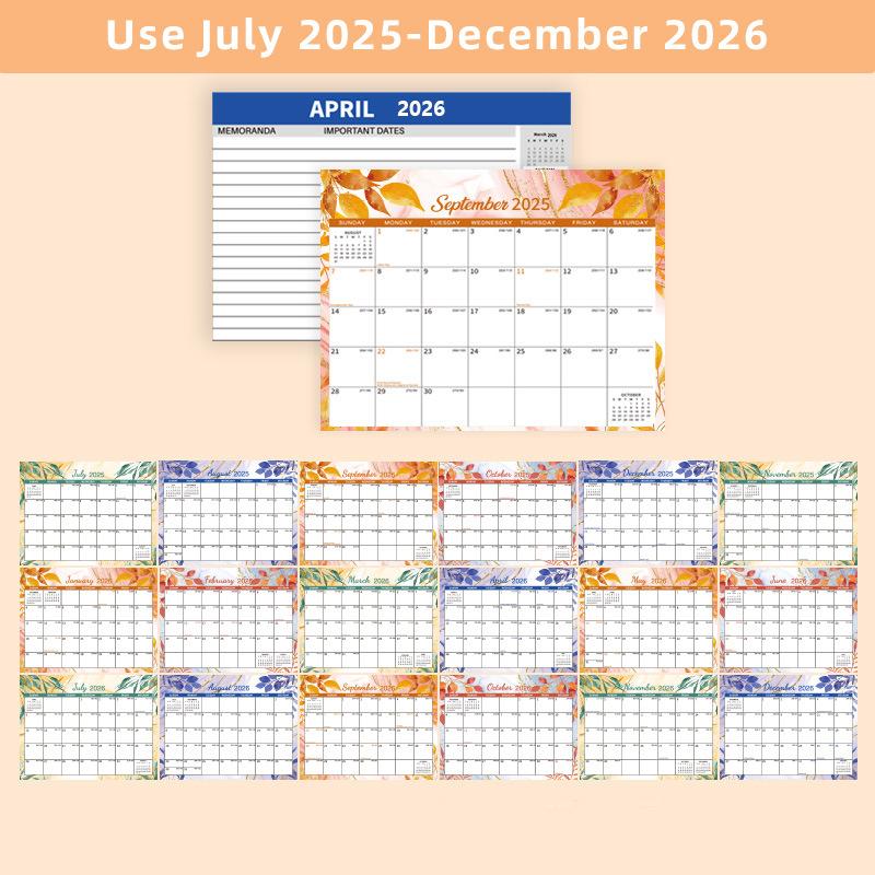 2026 Small Desk Calendar Mokani Standing Desktop Calendar July 2025-December 2026 Academic Flip Calender For Student Home