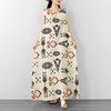 DIMANAF 2026 Women Plus Size Summer Beach Loose Lady Long Dress Vest Sleeveless Vintage Oversize Maxi Print Sundress Clothing