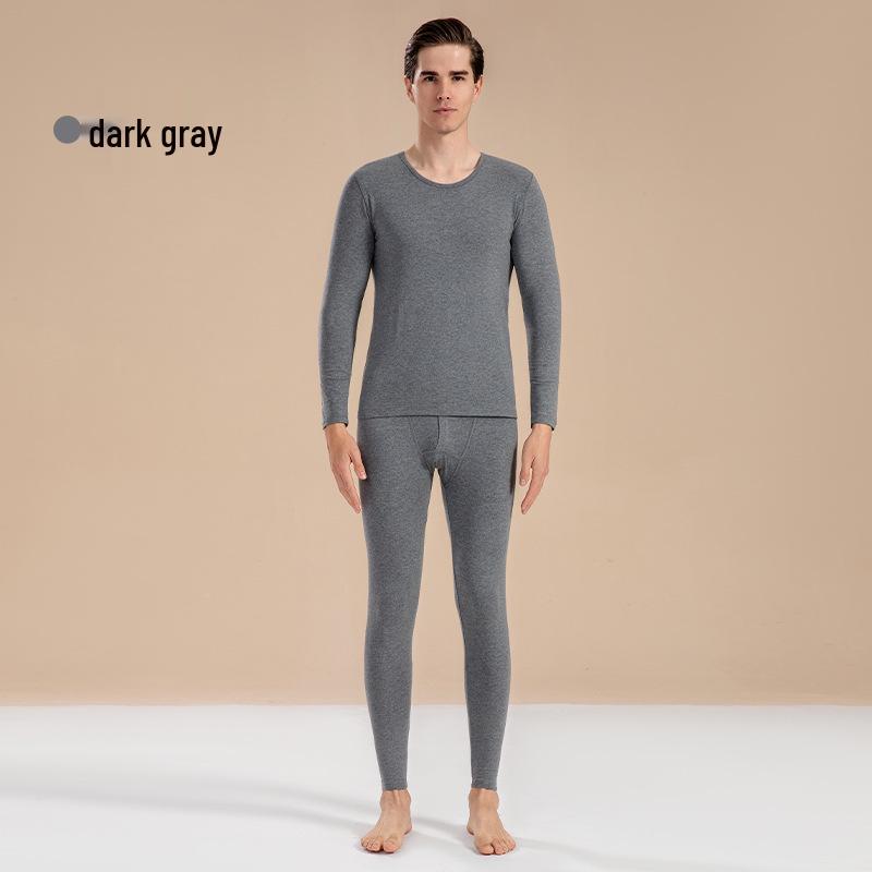 Men's Autumn Pure Cotton Thermal Set: Long Johns & Base Layer Shirt