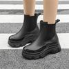 New medium tube rain shoes women's rubber shoes wear non-slip water boots thick-soled water shoes and fleece short rain boots