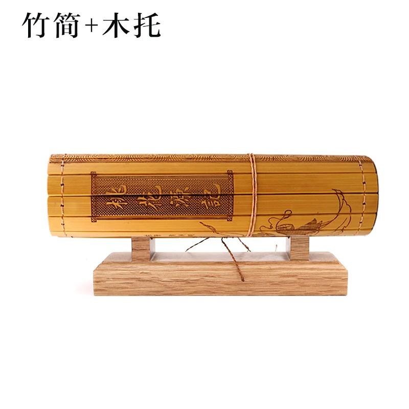 Peach Blossom Spring Bamboo Slips Scroll Chinese Cultural Characteristic Gifts Decorative Handicrafts and Ornaments