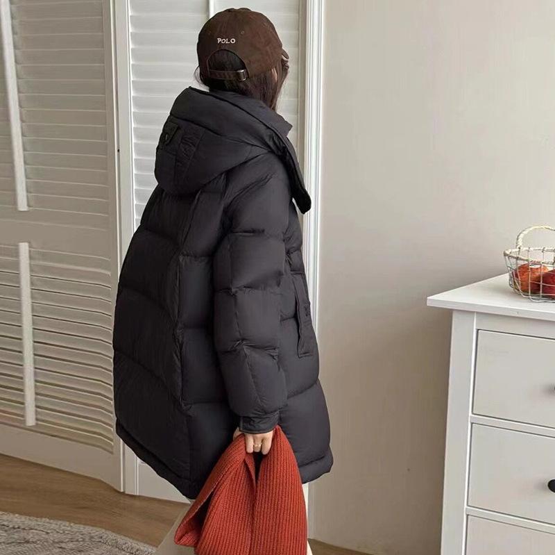 Winter thickened cold-resistant medium and long goose down jacket women's 2024 winter high-end fashion casual jacket tide