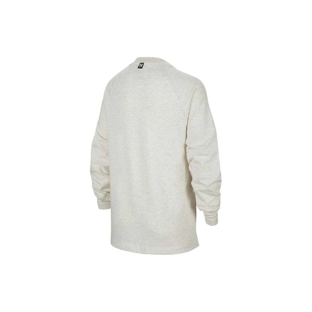 Nike Dri-FIT Solid Round Neck Quick-Dry Casual Long Sleeve T-Shirt Kids Tops Light-Red Wood-Brown DX5372-104