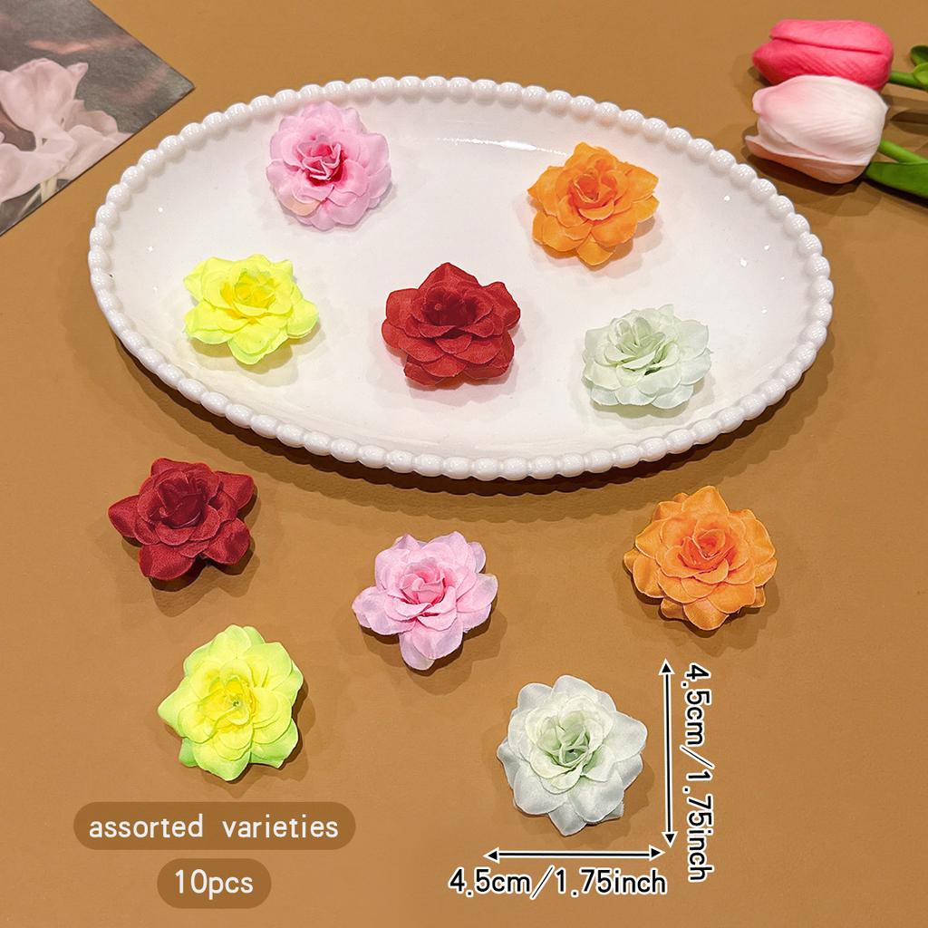 10 Colorful Random Flower Hair Clips for Daily Use As Hair Accessories