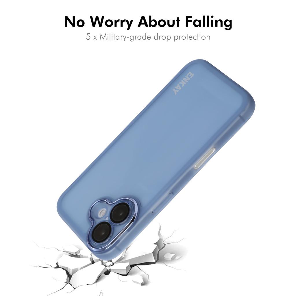 For iPhone 16 Plus Case Matte TPU Phone Cover with Lens Film