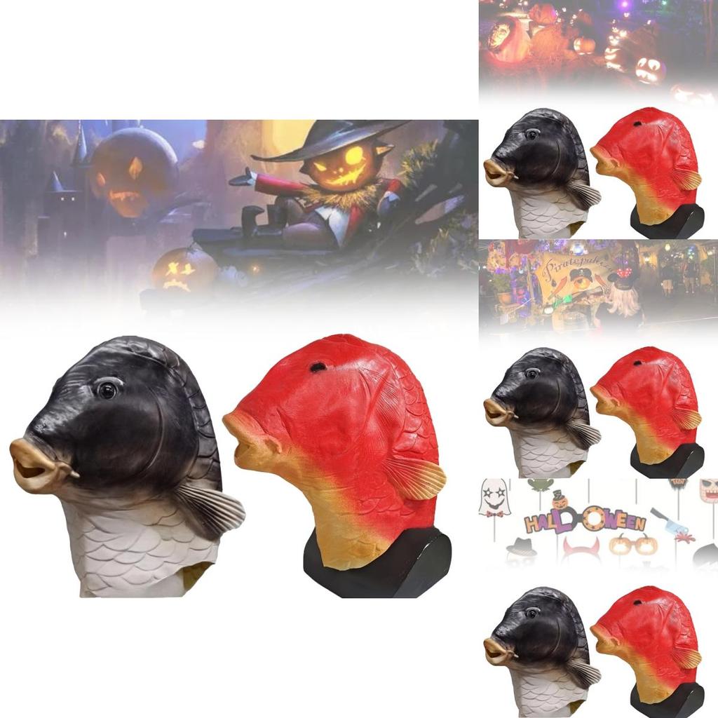 Creative Goldfish Head Mask Humorous Latex Prop Ideal For Birthdays And Seasonal Celebrations