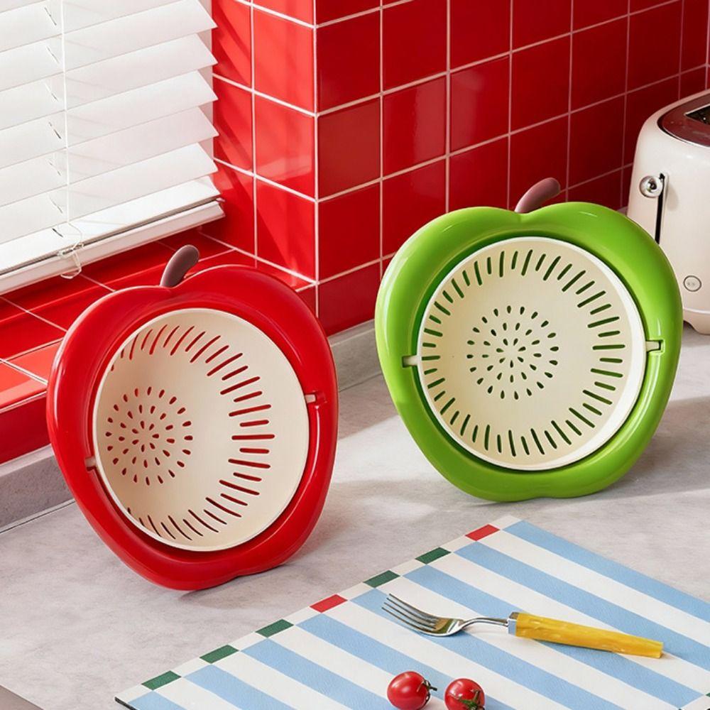 Rotating Vegetable Drain Basket Large Capacity Water-Filtering Basin Food Storage Container  Picnic