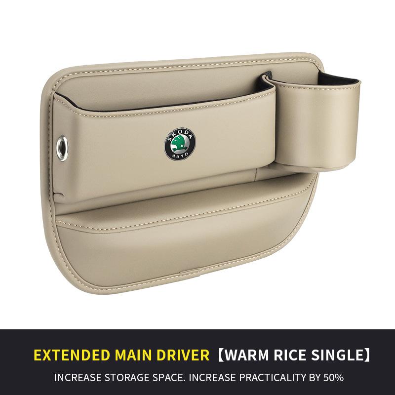 2025 New Car Storage And Finishing Leather Seat Gap Storage Box For Skoda Citigo Kamiq Karoq Kodiaq Octavia Scala Yetl Fabia Rap