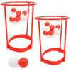 Yuact Ball Toss Game, Kusudama Ball, Kids' Toy, Board Game, Popular Outdoor Game, Shooting Gallery (Red and White), Set of 2