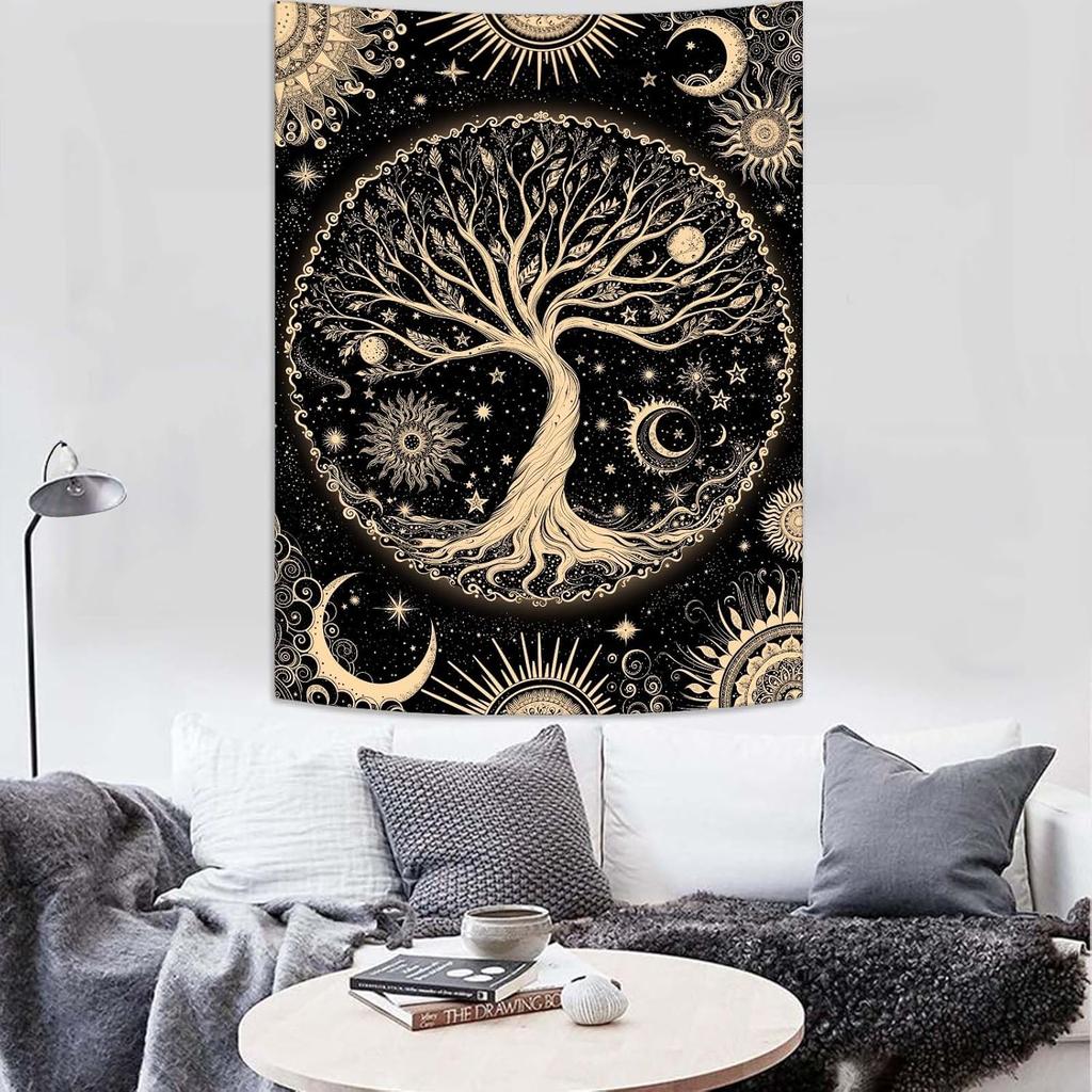 Tree of Life Tapestry Starry Sky Wall Tapestry,Vintage Tapestries for Bedroom Ceiling Tapestries Wall Hanging for Bedroom Living