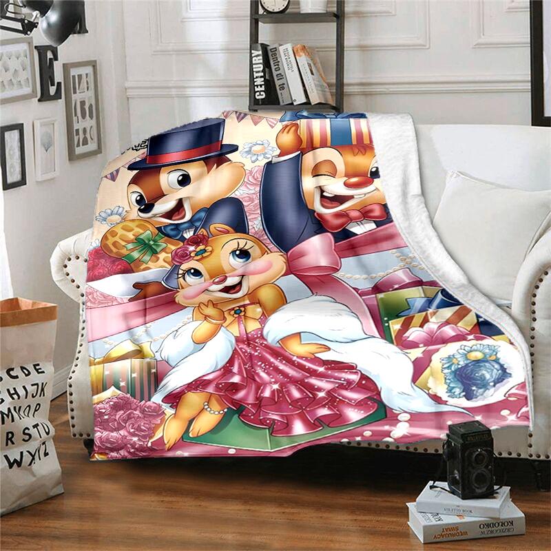 Customiz Name Personality Chip & Dale Blanket Soft &Warm Sofa Office Bed Travel Lunch Break Blanket, Gift Suitable All Seasons