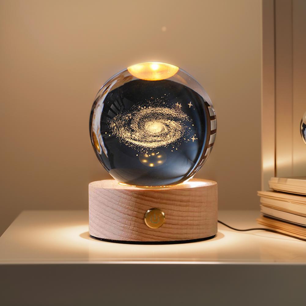3D Universe Crystal Ball Light Touch Sensor Decorative Crystal Ball Lamp USB Rechargeable 350mAh Birthday Gifts for Boys Girls