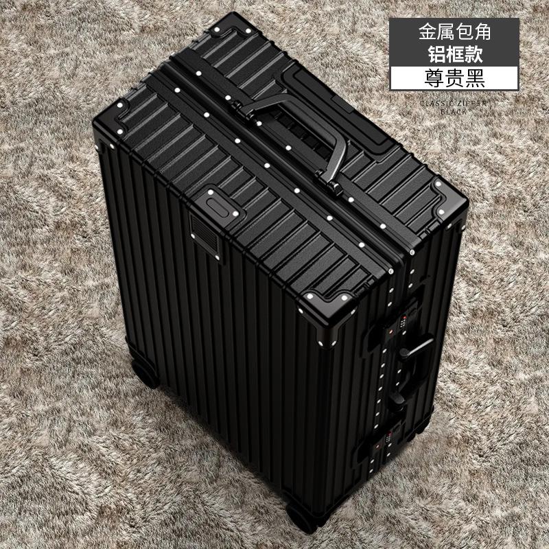 

20-дюймовый чемодан на колесиках с алюминиевой рамой для женщин и мужчин - Чемодан со спиннер-колесами и кодовым замком 30 inch чёрный