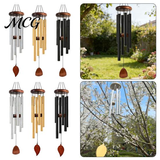 Precise Tuned Wind Chime Metal with 6 Aluminum Tubes, Garden Hanging Chimes, Outdoor Chimes Weather Resistant for Patio Decoration Melodious