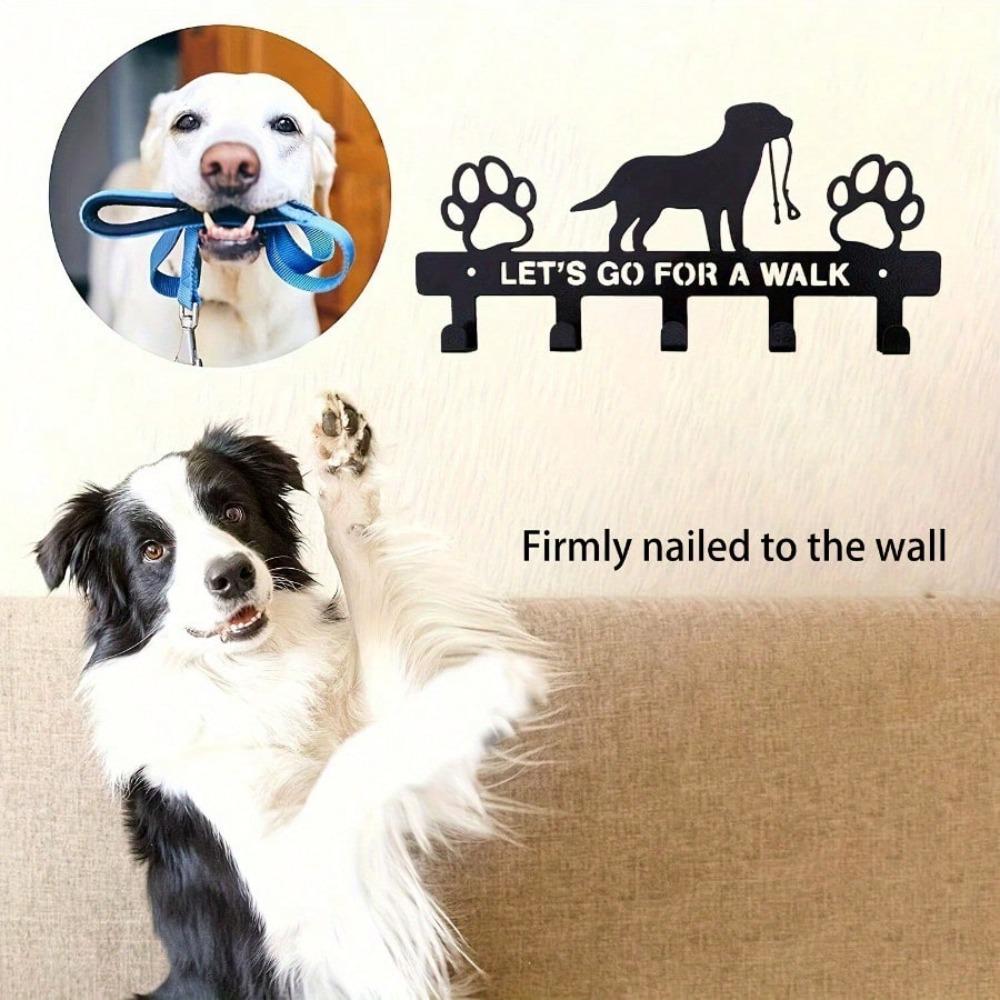 Metal Dog Key Holder Wall Mount Coat Hat Rack Garage Door Decor
