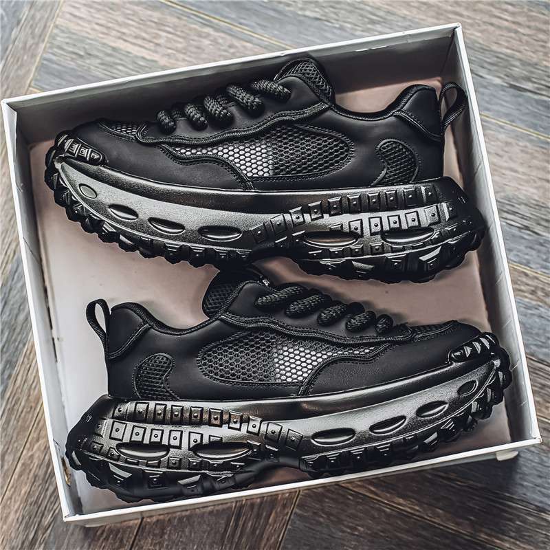 Men's Spring Shoes Tire Sole Mesh Height-enhancing Dad Shoes Summer Versatile Casual Sports Shoes