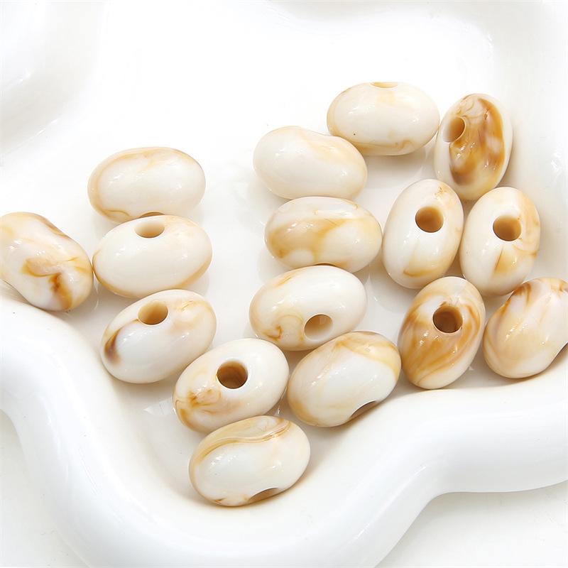 Two-Tone Acrylic Oval Bead for DIY Ancient Style Bracelets and Necklaces