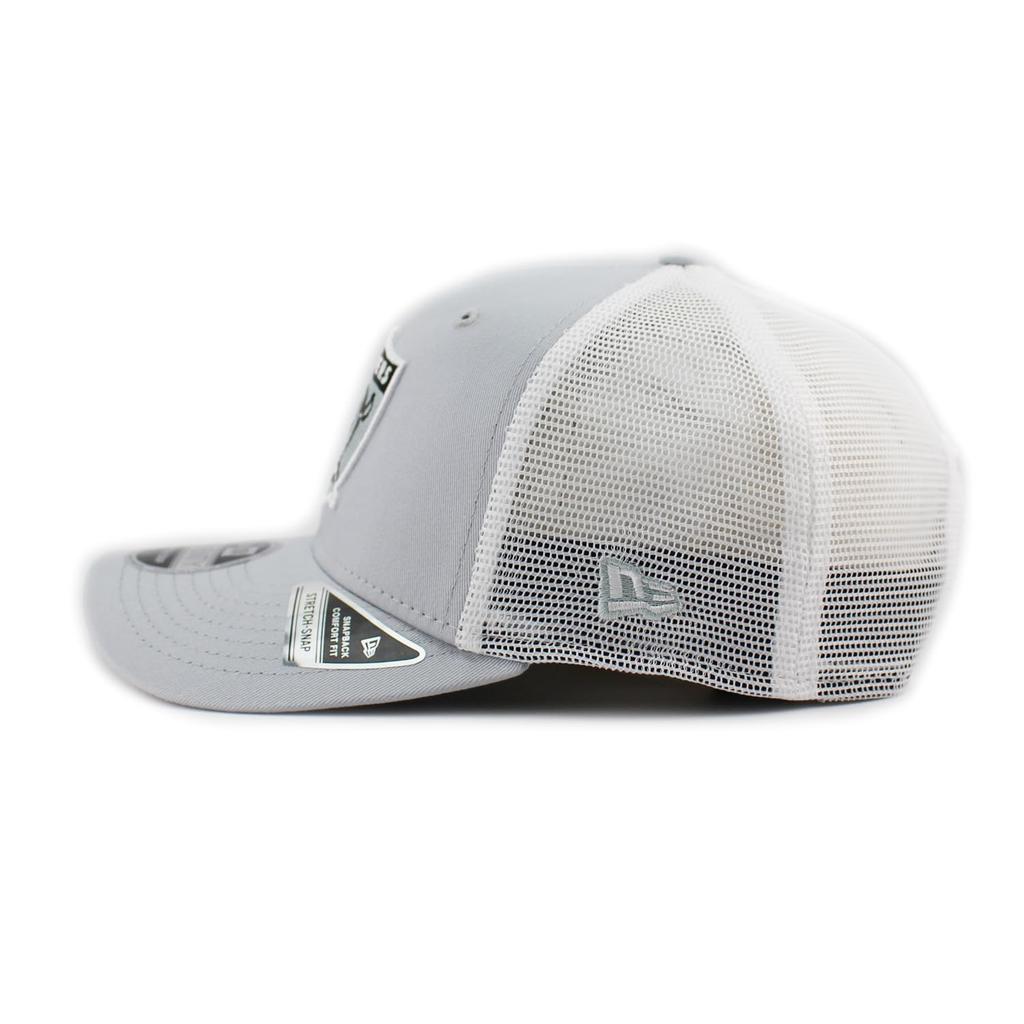 New Era 9SEVENTY Stretch Snapback Las Vegas Raiders NFL Mesh Stretch Snapback LAS VEGAS RAIDERS American Football 970 Cap, Cap, Grey, Hat, [Used]
