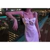 European and American Sexy off-the-Shoulder Strap Back White Dress Light Luxury Minority Classy Grade Socialite Graceful Bow Dress