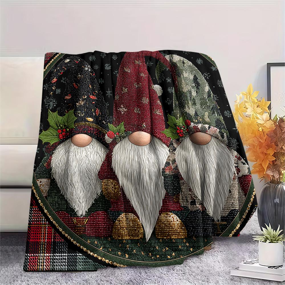 Dwarf Print Flannel Blanket, High quality Comfortable for All Seasons, Home Decor, Warmth and Comfort, Perfect for Christmas Gifts