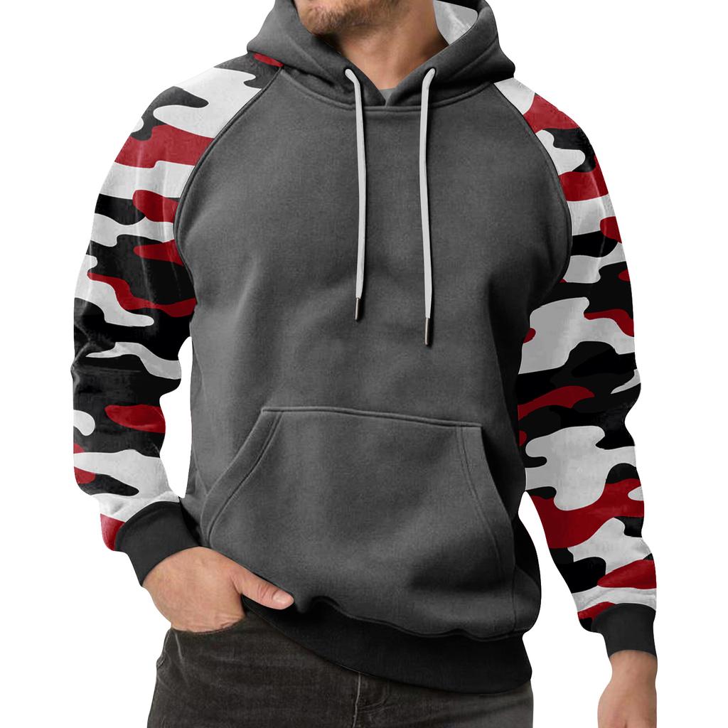 Herren Camouflage Sweatshirt Hoodie Herren Sport Übergröße Freizeit Sweatshirt