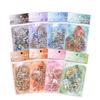 MòMò Ice Crystal 3D Laser Gold Feather Stickers for Journals - Borderless, 8 Styles