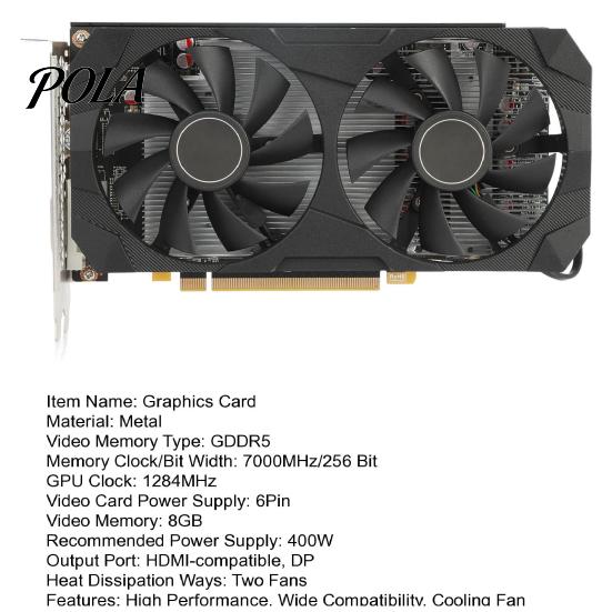 Desktop Video Card RX580 Graphics with Dual Cooling Fan 8GB GDDR5 256-Bit DP/HDMI-compatible PC Gaming Computer Accessories