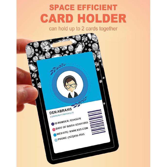 Badge Reels Retractable with Carabiner Reel Clip, ID Name Tag Work Badge Holder Belt Ferrule, Identity ID Badge Holder Cover Case for Office Work